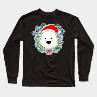 Holly Jolly! Christmas Polar Bear Long Sleeve T-Shirt